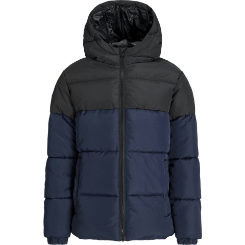 Jack & Jones Gevoerde Jas - JjMaze - Sky Captain/Black BLOKKEREN - Jack & Jones - 16 jaar (176) - Donsjassen