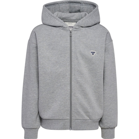 Hummel Cardigan - HmlJR Loose Postcode - Grijs Gevlekt m. Logo - Hummel - 5-6 jaar (110-116) - Cardigan