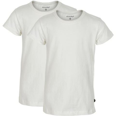 Minymo T-Shirt - 2-pack - White - Minymo - 7 jaar (122) - T-Shirts