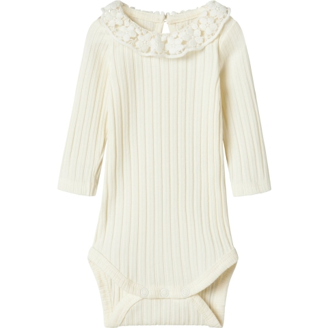 Name It Romper l/s - Rib - NbfNisja - Cloud Danser - Name It - 56 - Romper L/S