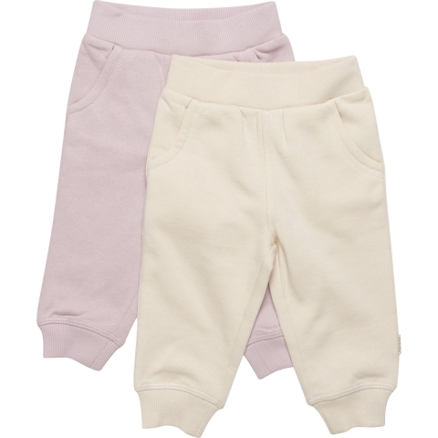 Minymo Joggingbroek - 2-pack - Violet Ice/Crème - Minymo - 62 - Joggingbroek