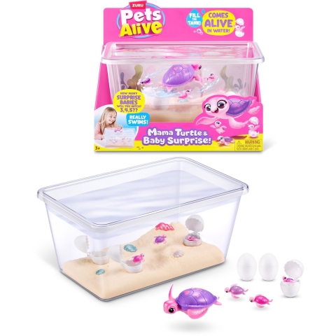 Pets Alive Speelgoed - Moeder Turtle - Paars/Roze - Pets Alive - OneSize - Speelgoed