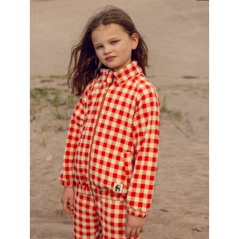 Mini Rodini Fleece Jas - Ruitjes - Rood/Wit Geruit - Mini Rodini - 4-5 jaar (104-110) - Fleece Jassen