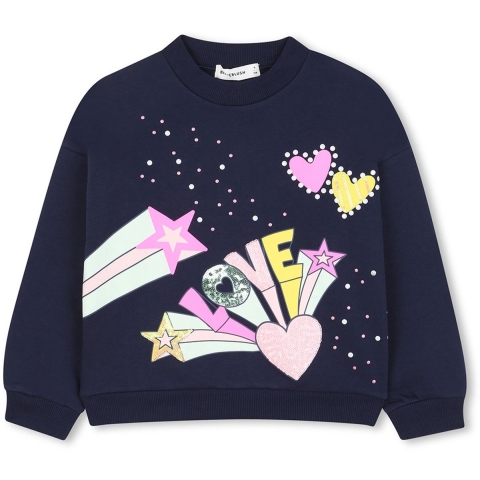 Billieblush Sweatshirt - Navy m. Print - Billieblush - 8 jaar (128) - Sweatshirt