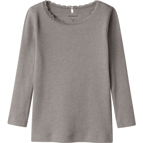 Name It Blouse - Noos - Rib - NmfKab - Satellietmelange - Name It - 6 jaar (116) - Shirts