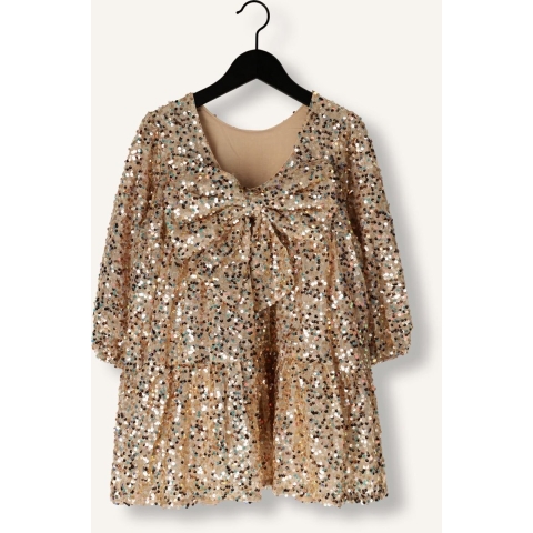 Konges Sløjd Jurk - Paarse pailletten Bow - Gold Glitter - Konges Sløjd - 9-10 jaar (134-140) - Jurk