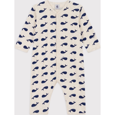 Petit Bateau Pyjamapak - Beige Gevlekt m. Walvissen - Petit Bateau - 24 mnd - Pyjamapak