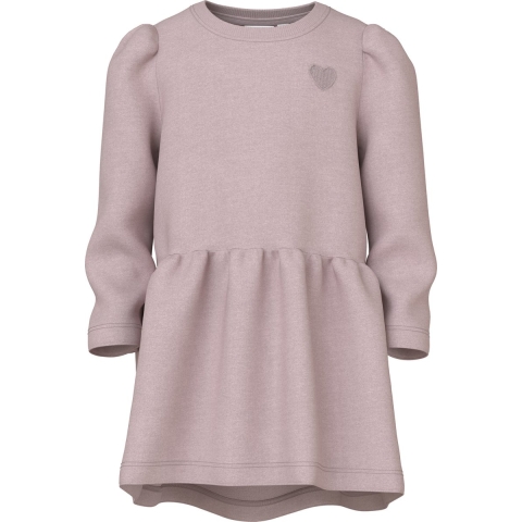Name It Sweatjurk - NmfVima - Gepolijst Lilac/Heart Borduurwerk - Name It - 3 jaar (98) - Jurk