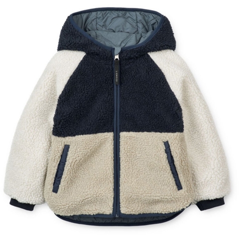 Liewood Thermisch/Fleece Jas - Jackson - Omkeerbaar - Whale Blue - Liewood - 1½ jaar (86) - Thermokleding