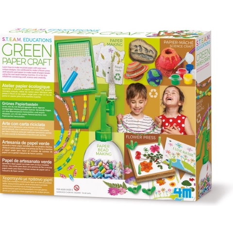 4M Gerecycled papier Set - STEAM Powered Kids - Green Paper Craf - 4M - OneSize - Creatieve Speelset