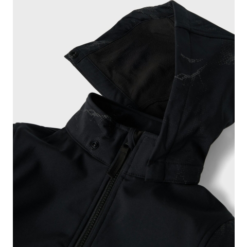 Name It Softshell m. Fleece - NkmAlfa08 - Zwart m. Reflecterende - Name It - 6 jaar (116) - Softshell