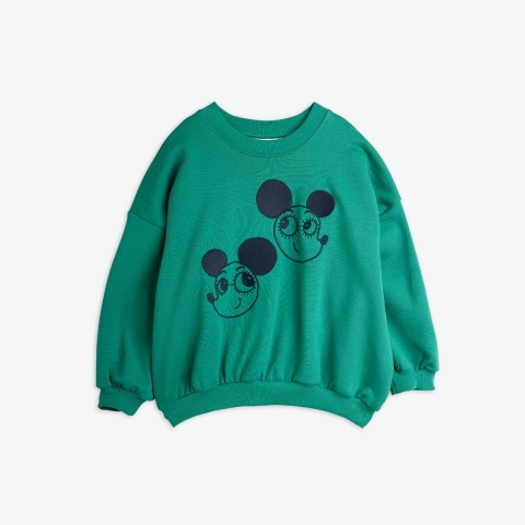Mini Rodini Sweatshirt - Clover - Grijs m. Strepen - Mini Rodini - 6-7 jaar (116-122) - Sweatshirt