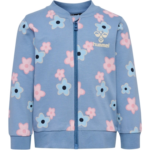 Hummel Cardigan - hmlRinna - Vervaagde Denim m. Bloemen - Hummel - 1 jaar (80) - Cardigan