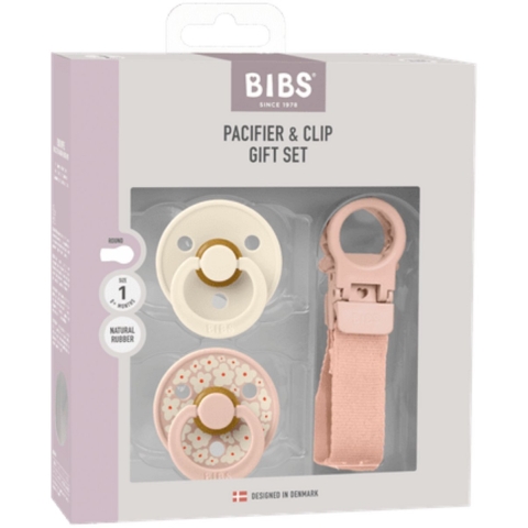 BIBS Colour Cadeauset - Spenen/Speenketting - Maat 1 - Blush - BIBS - 0-6 mnd - Speen