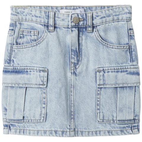 Name It Rok - Denim - NkfMillie - Cargo - Light Blue Bleach - Name It - 12 jaar (152) - Rok