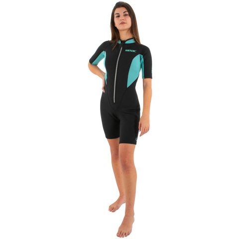 Seac Duikpak - Look Shorty Dame 2,5 mm - Zwart/Turkoois - Seac - S - Small - Wetsuits