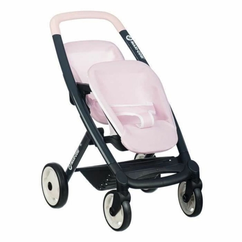 Smoby Tweelingkinderwagen Voor Poppen - Maxi-Cosi - Roze - Smoby - OneSize - Poppenwagen
