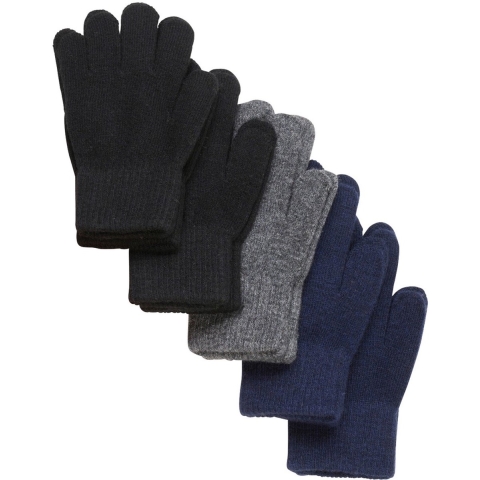 CeLaVi Handschoenen - Wol/Nylon - 5-pack - Zwart/Blauw - CeLaVi - 7-12 jaar (122-152) - Wanten