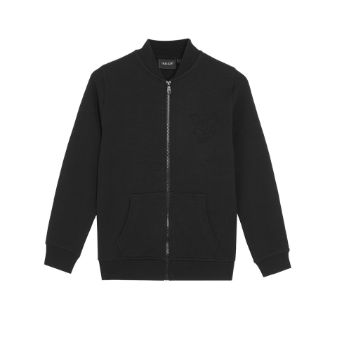 Lyle & Scott Cardigan - Jet Black m. Logo - Lyle & Scott - 15-16 jaar (170-176) - Cardigan