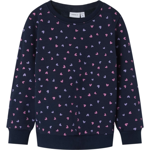 Name It Sweatshirt - Noos - NmfDavina - Dark Sapphire/Heart - Name It - 4 jaar (104) - Sweatshirt