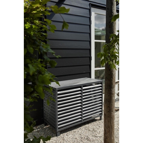 Evolar Achterplaat voor Airco Omkasting Antraciet Wood Small