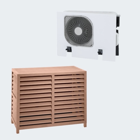 Evolar WPC Warmtepomp Omkasting met Opstelvoetjes Tropical Teak Medium