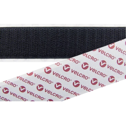 VELCRO® E088020330F1825 Klittenband Om vast te plakken Haakdeel (l x b) 25000 mm x 20 mm Zwart 25 m