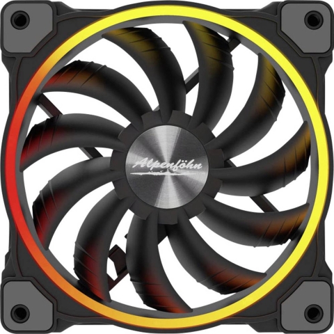 Alpenföhn 3x Wing Boost 3 ARGB PC-ventilator Zwart, RGB (b x h x d) 120 x 120 x 25 mm Incl. LED-verlichting