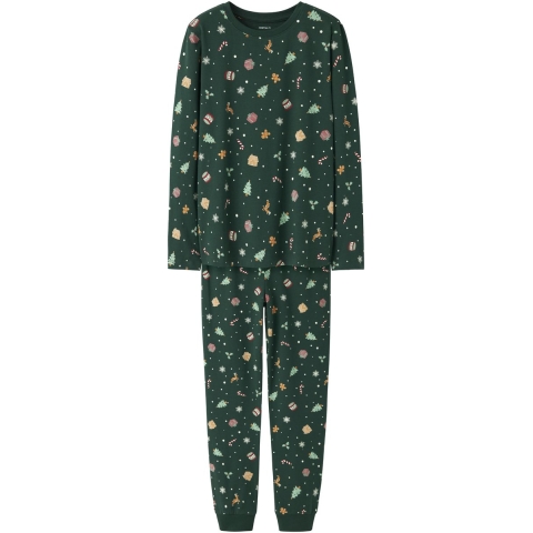 Name It Pyjama set - NknVismas - Botanische Garden/Kerstmis AOP - Name It - 8 jaar (128) - Pyjama - Tweedelig