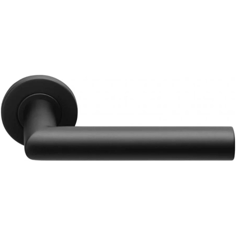 Deurkruk Bastra | ronde rozet | Zwart mat