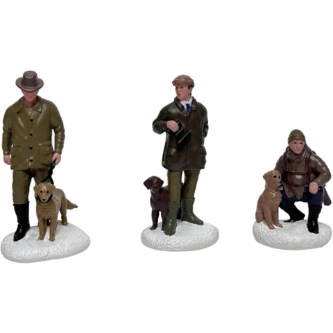 Hunters with Dogs Polyresin 8cm 3 stuks Santaville - Santaville