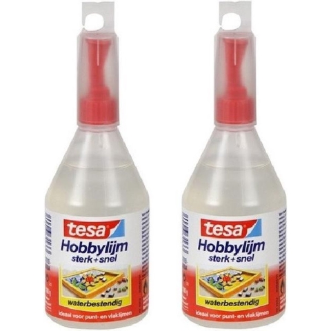 Tesa hobbylijm - 4x - 90 gram - hobby - knutselbenodigdheden - lijm - hobbylijm -