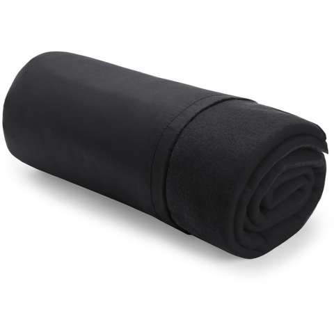 Warme Polar Fleece deken/plaid - 8x stuks - zwart - 120 x 150 cm - Woondekens/bankdekens - opberghoe -