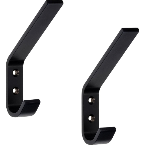 SIRO Kapstokhaak - 5x - zwart - aluminium - 7,8 x 1,18 cm - haakje -