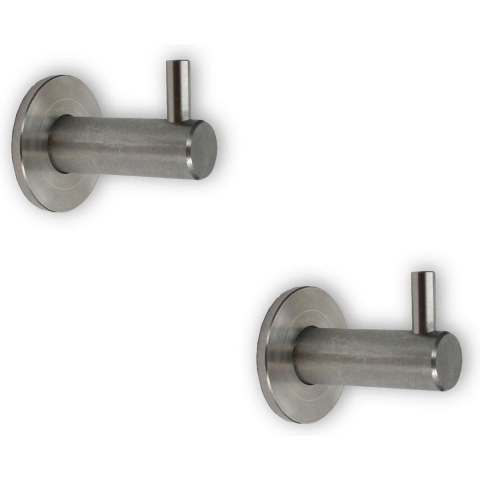 Handdoekhaken/ophanghaken - 6x - zilver - RVS - 4,2 x 3,8 cm - voor handdoek/theedoek -