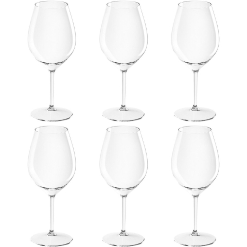 Santex onbreekbaar wijnglas - 6x - transparant - Trittan kunststof - 510 ml - camping - outdoor -