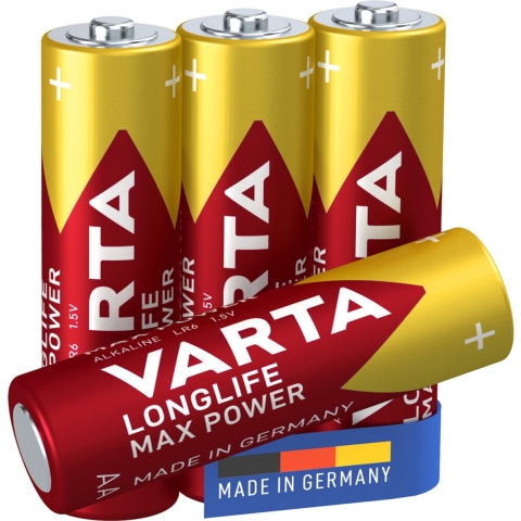 8x Varta Longlife Max Power Alkaline Batterijen AA 4 stuks