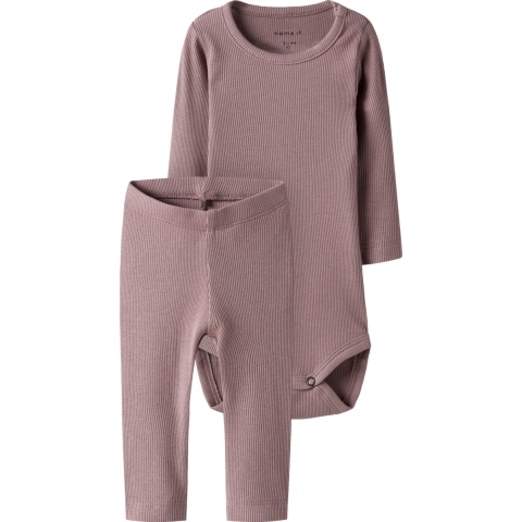Name It Set - Romper l/s/Leggings - Deauville Mauve/DEAUVILLE MA - Name It - 1 jaar (80) - Romper L/S
