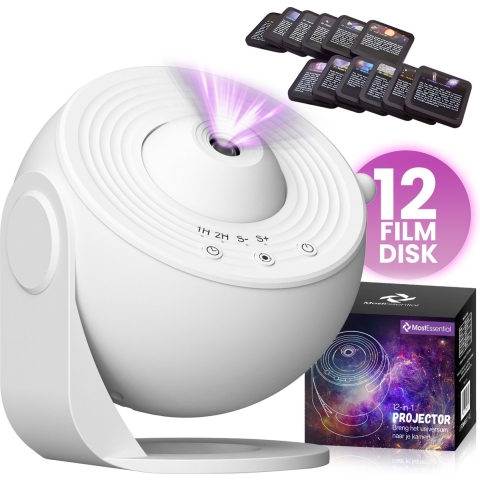 MostEssential 12-in-1 Projectorlamp - Sterren Projector - 360° Draaibaar - Galaxy Projector