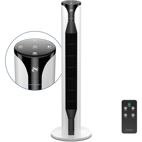 Erikssøn Torenventilator - Silent Comfort Series - Fluisterstil 39 dB - 55W - Wit