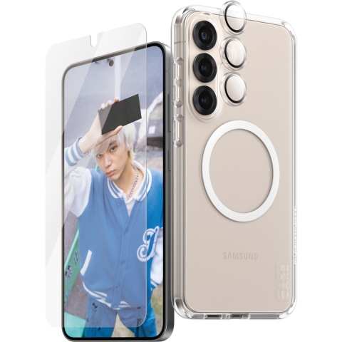 PanzerGlass CARE Flagship 3-in-1 Set (hoesje + beschermglas) Samsung Galaxy S25+ Transparant Inductieve lading, Stootbestendig