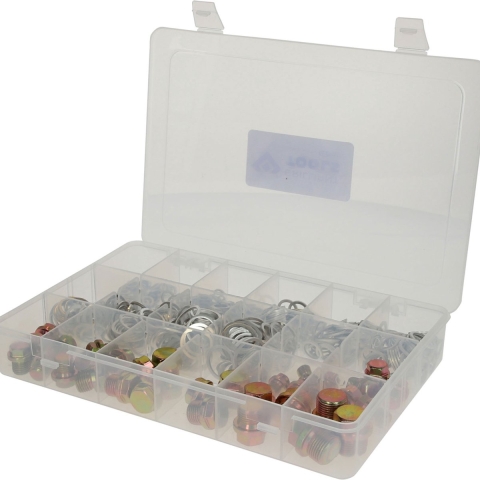 Brilliant Tools BT711200 Olieaftapschroeven en pakkingassortiment, 543-delig