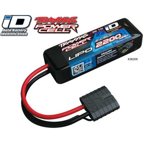 Traxxas Power Cell ID lipo 25c 7,4 volt 2200mah - 1/16 modellen