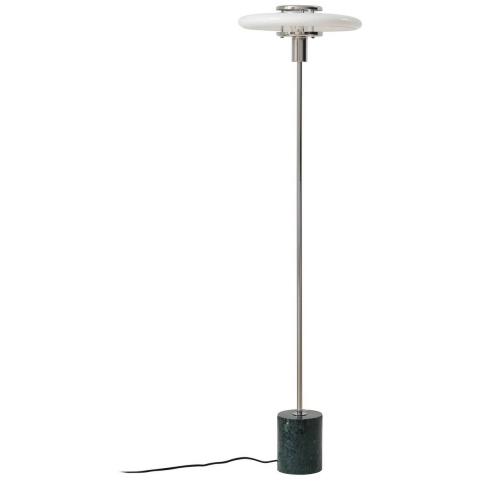 Lindby - Branford vloerlamp marmer wit/groen retro