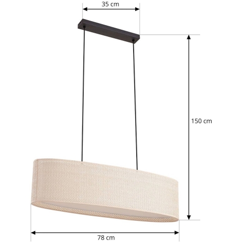 Lindby - Soula hanglamp, beige, 78 cm, kunststof, E27