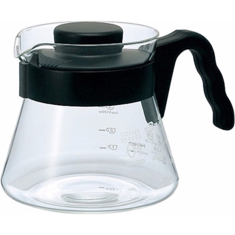 Hario V60 glazen koffiekan, 450 ml – Zwart