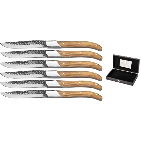 Blackwell Steakmessen Laguiole - Raw Black - Olijfhout - 6 Stuks