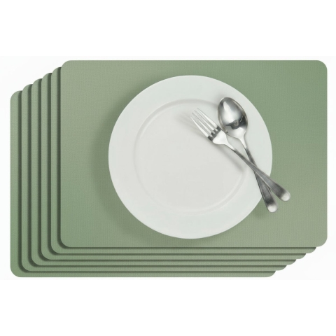 Cosy & Trendy Placemats Leather Look Basil 43 x 30 cm - 6 Stuks