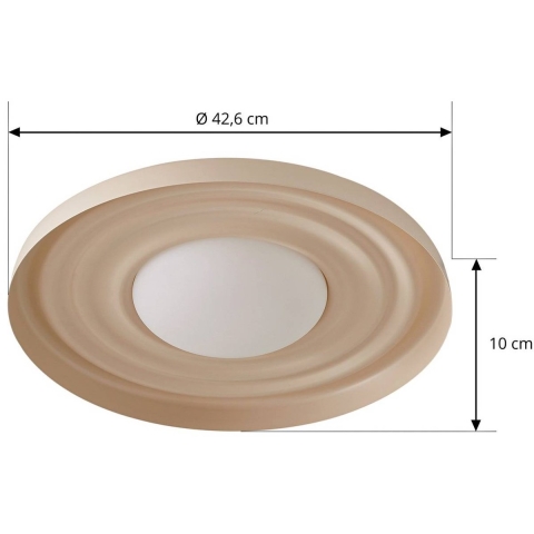 Lindby - Waves LED wandlamp, beige, Ø 43 cm, metaal