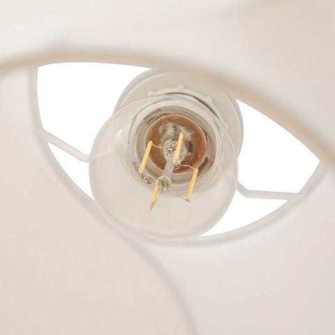 Lucande - Tovina hanglamp, textiel, wit, Ø 35 cm